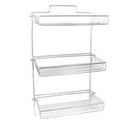 Yardwe Wall Mounted Bathroom Storage Rack Folding Stainless Steel Shelf | Nail-free Adhesive Installation, Smooth Silver Finish, Quick-dry Organising for Shower Walls, Dorm Rooms and Renters