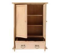 Yardwe Wardrobe Closet for Dollhouse Decoration Unfinished DIY Cabinet for Creative Home Decor Beige Color for Fairy Gardens and Miniature Scenes