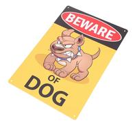 Yardwe Warning Sign for Outdoor Use with Words and Pattern Dog Sign Made of Sturdy Iron to Remind and Warn People for Dog Garden in Backyard Or Garden