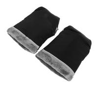 Yardwe Waterproof Pram Mittens for Stroller with Universal Fit Design, Soft and Lightweight Velvet Gloves, for Cold Weather and Long Stroller Journeys, Black Winter Hand Warmers
