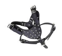 Yardwe Wear Resistant Small Dog Harness with Metal Round Studs Comfortable Pull Force Management Vest for Puppies and Cats Stylish Outdoor Pet Harness for Walking and Training