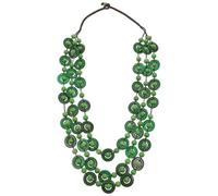 Yardwe Weaving Necklace Bohemia Style Coconut Shell Pendant for Girls | Green Tone, Fine Workmanship, Eye-catching Statement Piece, Birthday Gift Choice for Her Boho Fashion Color Color