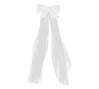 Yardwe Wedding Bridal Bowknot Veil Hair Clip Elegant Gauze Cloth Decorative Easy to Remove Bride Photo Activity Accessory