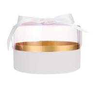 Yardwe White Crystal round Flower Packaging Box for Preserved Flowers Floral Box for Valentine’s Mother’s Teacher’s Day for Wedding and Party Decor