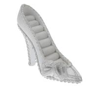 Yardwe White High Heel Earring Display Stand Holder for Jewellery with Resin and Fabric Materials, Elegant and Stylish Design, for Photography Purposes and Organizing Bracelets