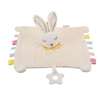 Yardwe White Rabbit Shaped Baby Pacifying Towel and Chewable Sleeping Toy Made of Spandex, Soft Saliva Towel Comforter for Newborns and Infants
