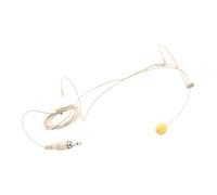 Yardwe Wired Headset Microphone with Single over Ear Earset Design, Noise Cancelling Earphones with Mic for Singing and Presentations, Beige Earhook Headworn Mic with Copper and Pvc