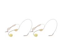 Yardwe Wired Headworn Microphone with Dual Ear Hook, Skin Tone Wired Headset Mic for Singing, Teaching, Public Speaking, 2pcs Compatible with Voice Amplifiers and Computer Audio