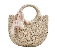 Yardwe Women Woven Cross-body Bag Fashion Chic Lightweight Polyester White | Easy to Carry, Convenient to Store, Casual Style, for Women, Beach Use, Storage Pouch