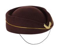 Yardwe Women's Woolen Ceremony Hat, Flight Attendant Style, Coffee