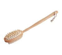 Yardwe Wooden Bath Brush with Long Handle for Body Exfoliating and Skin Protection, Beige Back Scrubber and Lotion Applicator Suitable for Shower and Bathing