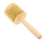 Yardwe Wooden Cabasa Percussion Instrument Handheld Musical Shaker with Metal Beads for Education and Band Practices Beginner-friendly Design for Dynamic Sound and Versatile Use