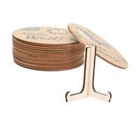 Yardwe Wooden Calendar Monthly Cards Wooden Circles and Blocks for Milestone Discs Display for Newborn Boy Girl Months Signs