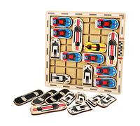 Yardwe Wooden Car Maze Brain Teaser for Eco Friendly Intellectual Development Puzzle Portable Movable Car Labyrinth for Motor Skills Logical Thinking Training