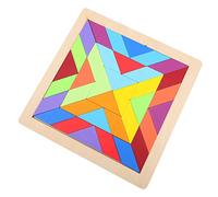 Yardwe Wooden Educational with Geometric Rainbow Base Hands Spatial Logic for Brain Development and Creative Learning Gift