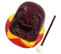 Yardwe Wooden Fish Buddhist Percussion Instrument with Woodblock Stick Kit, and Crisp Sound, Stylish Brown Design for Early Education and Performance