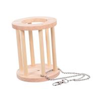 Yardwe Wooden Grass Feeder Rack for Rabbits Guinea Pigs and Chinchillas Removable Food Bin with Chain for Easy Cleaning and Healthy Feeding Cages