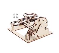 Yardwe Wooden Marble Run Puzzle Hand Cranking Mechanical Track Beads Rolling for Safe and Smooth Wooden Educational Puzzle for Parent Interaction