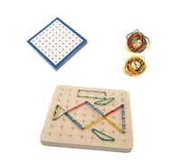 Yardwe Wooden Nail Board Geometry for Educational Pegboard Early Learning Creative Primary Mathematics Geoboard Wooden Plate for Math Understanding