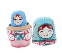 Yardwe Wooden Russian Nesting Dolls Layers Handcrafted Matryoshka Set Sturdy Smooth Polish Educational for Portable Lightweight Russian Decor Traditional Matruska Stacking Play