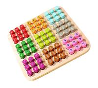 Yardwe Wooden Sudoku Board Game for Years Logical Thinking for Early Education Compact Lightweight Design Smooth Surface Puzzle for Brain Development
