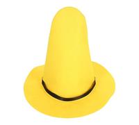 Yardwe Yellow Felt Wizard Hat for Women Lightweight Foldable Witch Hat Cosplay Accessory with Unique Design, for Halloween Parties and Can be Placed on Tree Branches