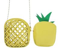 Yardwe Yellow Fruit Shape Crossbody Bag Shell Shape Design Pu and Polyester Material with Two Carrying Methods Moderate Capacity for Women for Shopping and Dating