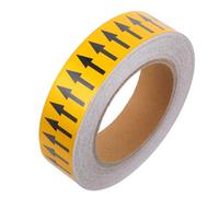 Yardwe Yellow Pipe Identification Tape with Arrow Sign, Easy Installation and Weather-resistant Polystyrene Material for Industrial Sites and Chemical Plants