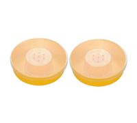 Yardwe Yellow round Bee Feeding Bowl 2pcs Plastic Beekeeping Accessory Tool Easy to Clean and Install Practical Bee Feeder for Honeybee Apiary Use