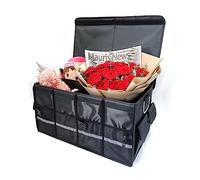 Yarhom Car Boot Organiser 95L Auto Trunk Storage Organizer with Lid SUV Collapsible Camping Totes Vehicle Accessories Tool Travel Bag (XL-66L Black)