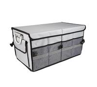 Yarhom Car Boot Organiser 95L Auto Trunk Storage Organizer with Lid SUV Collapsible Camping Totes Vehicle Accessories Tool Travel Bag (Large-55L Grey)