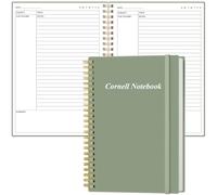 Yaridar A5 Cornell Notes Notebook - College Spiral Cornell Notebooks for Note Taking, Subject College Ruled Steno Pads for Office/School/Home, 5.8" x 8.5", Green