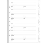 Yaridar Address Book Refills - A-Z Telephone Address Notebook Refill Paper with Alphabetical Tabs, 120gsm White Paper, 7-Hole/Desk Size 4, 5.8" x 8.3"