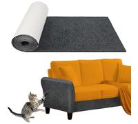 YarkeeSky Cat Scratching Mat, 100" x 16" Adhesive Trimmable Cat Scratch Furniture Protector, DIY Climbing Cat Scratcher Couch Protector from Cat Claws Scratching for Indoor Cat (Dark Grey)