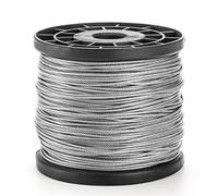 Yarlung 1.5mm x 152.4m Wire Rope Cable, 1/16Inch x 500Feet Stainless Steel Braided Wire Stranded Rope Vinyl Coated Aircraft Cable for Outdoor Clothesline, Trellis, String Lights, 7x7 Strands Core