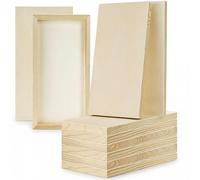 Yarlung 10 Pack Unfinished Wood Panels, 12 x 6 Inches Birch Wooden Cradled Painting Panel Canvas Boards for Watercolor, Arts and DIY Crafts, Easel Display, Use with Oils, Acrylics