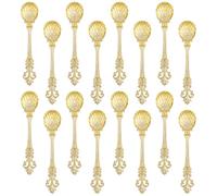 Yarlung 16 Pack Mini Coffee Spoons, 4.5 Inch/11cm Demitasse Vintage Spoon for Espresso, Tea, Dessert, Condiments, Gold