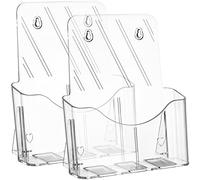 Yarlung 2 Pack Acrylic Brochure Holder, 21.5 x 27.9cm Clear Booklet Display Stand for Desk or Wall Mount, Plastic Countertop Organizer for Menu, Pamphlet, Literature, Document, Magazine, Journals