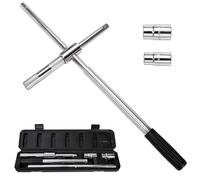 yarlung 25" Extended Lug Wrench, 4 Way Wheel Nut Wrench Set with Storage Box, Tire Iron Lug Wrench Lug Nut Remover for Cross Wrench, Labor Saving, 17mm/19mm and 21mm/23mm Standard Sockets