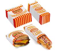 Yarlung 300 Pack Hot Dog Bags and Hamburger Wrappers Set, Grease-proof Food Wrapper Warming Foil Hot Dog Sleeves Retain Heat for Popcorn, Sausages, Party, Snack Bar