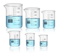 Yarlung 6 Pack Glass Beakers Set, 50 ml 100 ml 250 ml 500 ml 1000 ml Graduated Measuring Beakers Thick Boro 3.3, Griffin Low Form