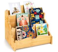 yarlung Bamboo Greeting Card Display Stand, 3 Tier Card Holder Sticker Display Postcard Stand for Craft Show, Vendors, Retail Counter, Bookcase, Brochure Holder
