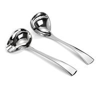 Yarlung Set of 2 Soup Spoon 18cm Sauce Drizzle Spoon with Spout, 18/10 Stainless Steel Gravy Mini Ladle Kitchen Utensils Table Serving