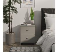 Newlyn 2 Drawer Bedside Cabinet (Ready Assembled) Ready Assembled 2 U Dark Grey One Size
