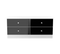 Welcome Furniture Ready Assembled Yarmouth 4 Drawer Bed Box In Black & White, Black