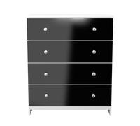 Yarmouth 4 Drawer Chest in Black & White Matt - Ready Assembled - Lewis's Home | TJ Hughes