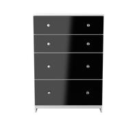 Yarmouth 4 Drawer Deep Chest in Black & White Matt - Ready Assembled - Lewis's Home | TJ Hughes