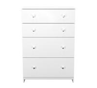 Yarmouth 4 Drawer Deep Chest in White & White Matt - Ready Assembled - Lewis's Home | TJ Hughes