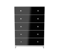 Yarmouth 5 Drawer Chest in Black & White Matt - Ready Assembled - Lewis's Home | TJ Hughes