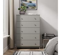 Welcome Furniture Ready Assembled Yarmouth 5 Drawer Chest In Uniform & Dusk Grey, Grey